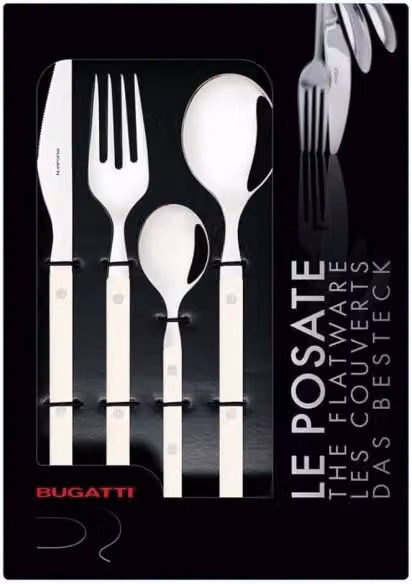 ALLEGRA, Posate Set 24 Pz, Scatola Finestra, Casa Bugatti Colore: Avorio