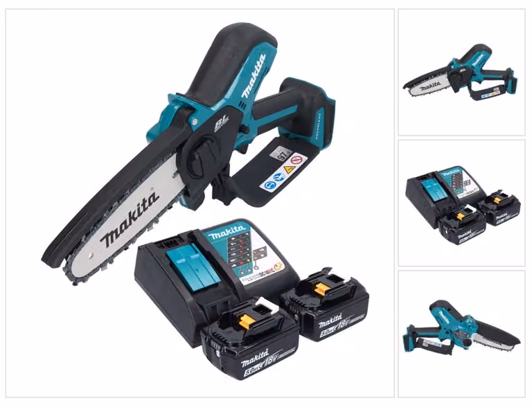 Motosega a batteria Makita DUC 150 RT2 18 V 15 cm brushless + 2x batteria 5,0 Ah + caricabatterie