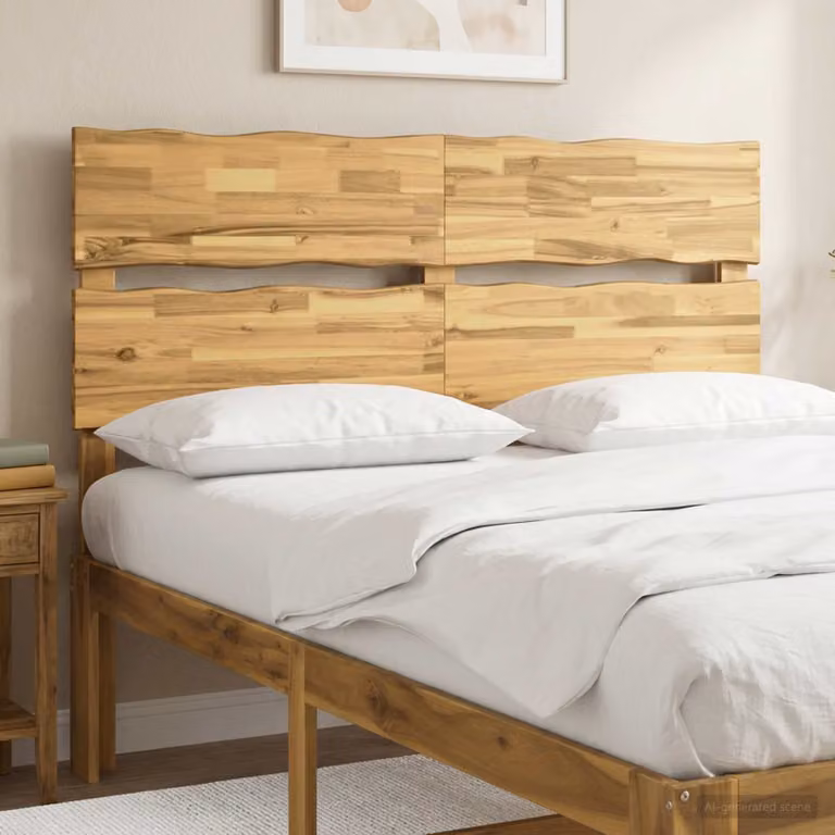 Testiera per letto con bordo vivo vidaXL ROSTOCK in legno di acacia bianco 140 cm
