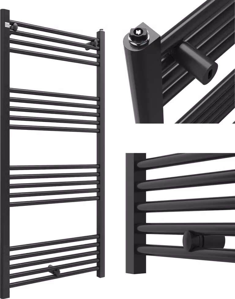 Granitan - Radiatore da bagno - Scaldasalviette - 60x130 cm - Nero - Scaldasalviette - PUERTO