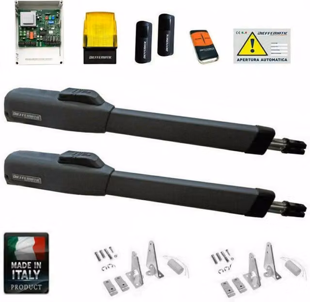 KIT AUTOMAZIONE CANCELLI ANTE BATTENTI SI ADATTA A GENIUS MISTRAL 300 230V 4MT