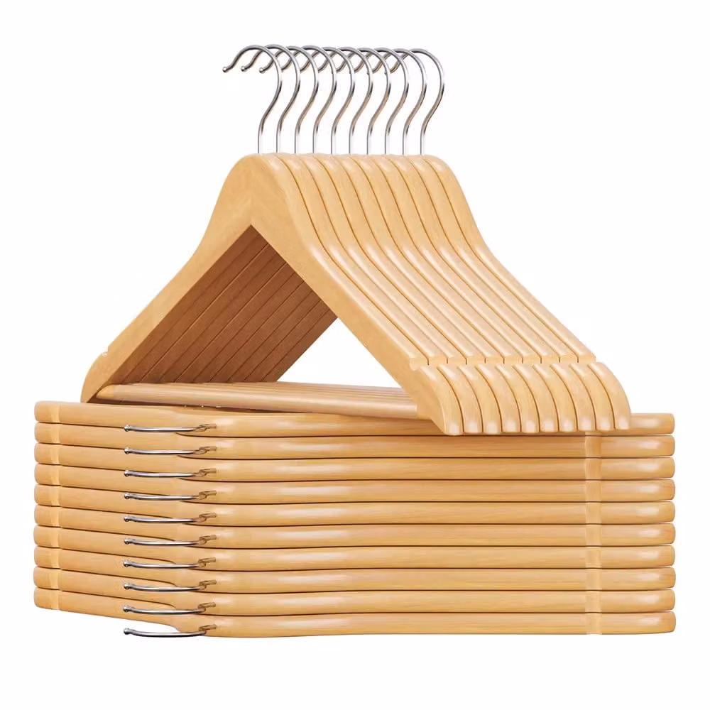 Set di 10 Grucce in Legno, Naturale / Set di 20