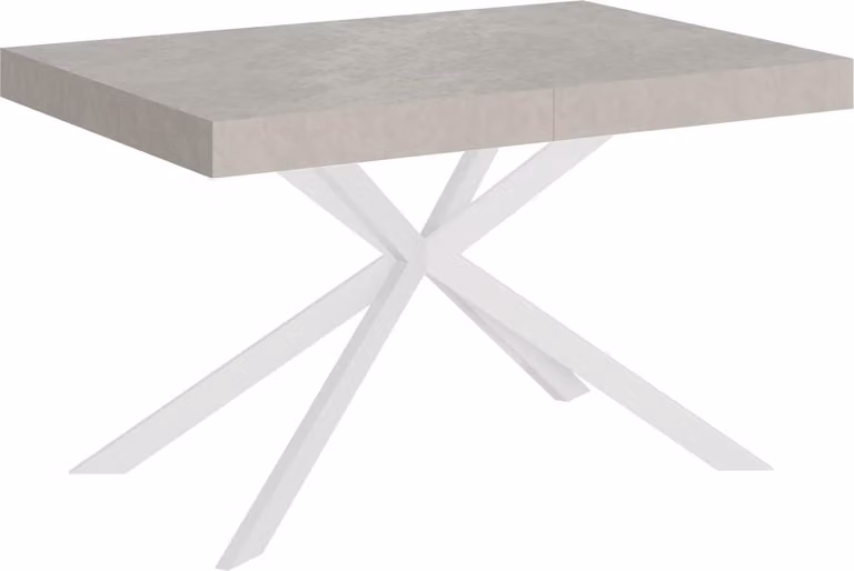 ITYHOME - Tavolo allungabile 140/400x90 cm Plaker cashmere gambe bianche