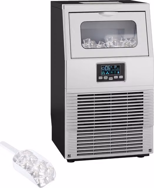Macchina per ghiaccio cubetti ¨C Minimal ¨C LED, display, argento