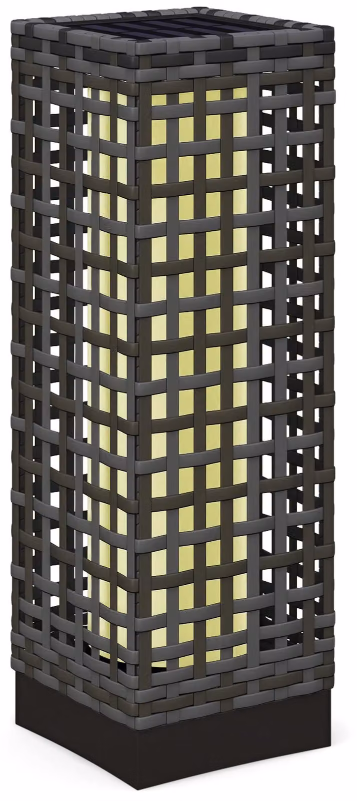 Lampada da esterno solare, design in rattan, 15,5x15,5x46 cm, grigia, grado di protezione IP44