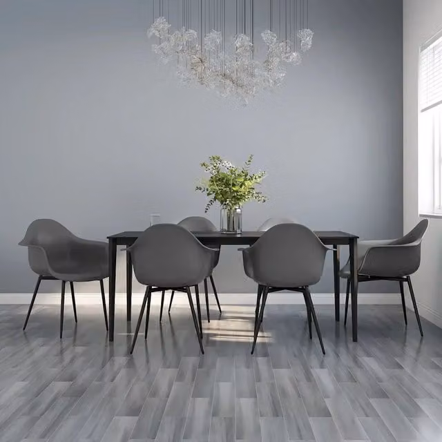 Sedie da Pranzo 6 pz Grigie in PP 3082358
