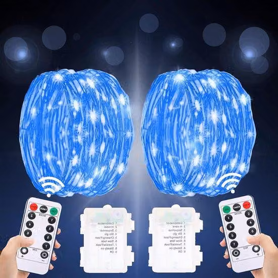 Ghirlanda luminosa LED blu da 5 metri con 50 LED per l'albero di Natale