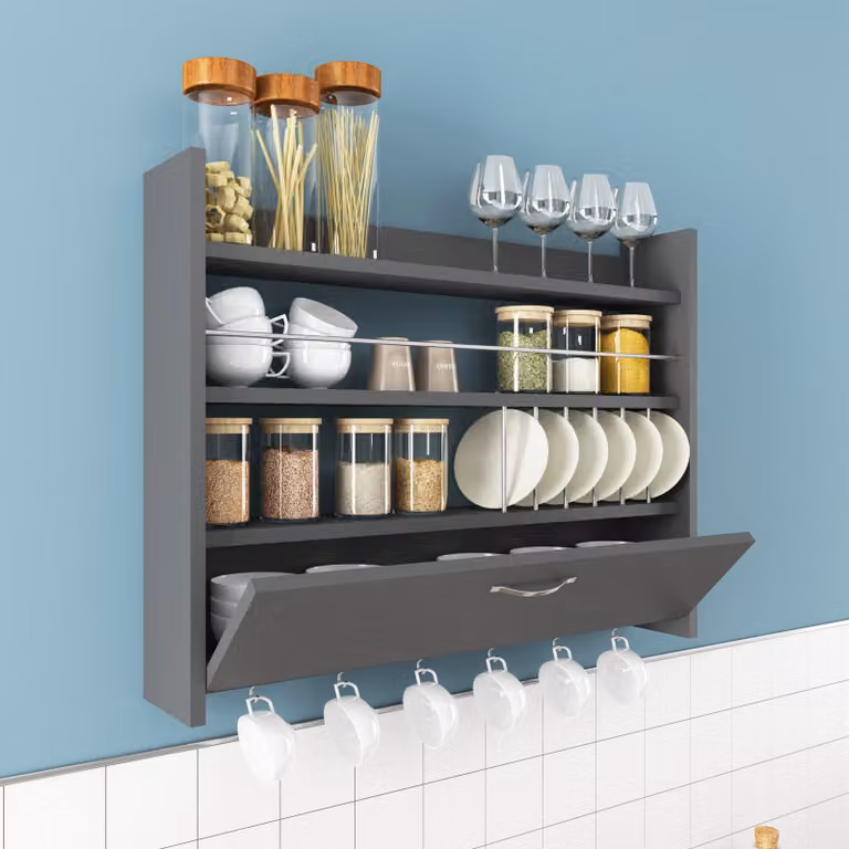 Skye Decor, Knott - Antracite, scaffali da cucina, antracite, 85 x 65 x 15 cm