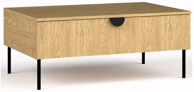 Tavolino da soggiorno rettangolare Meublorama Collezione MONDO colore marrone L: 100 cm, P: 66 cm, H: 41,6 cm – 1