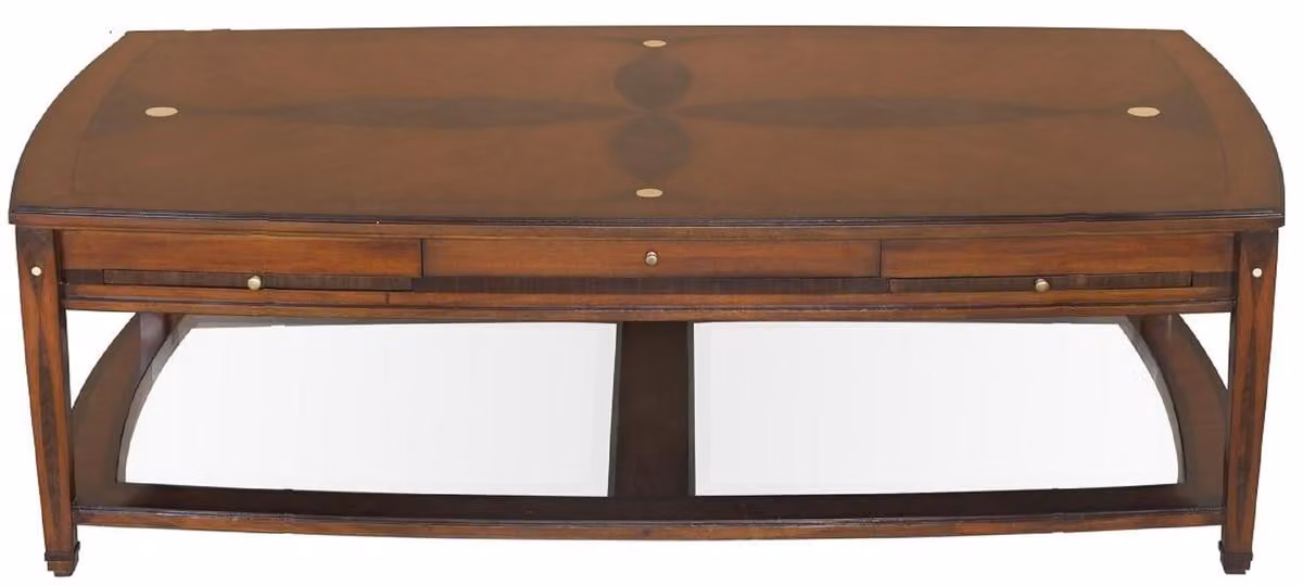 Casa Padrino Luxury Art Deco Coffee Table Brown 150 x 84 x H. 45 cm - Tavolo da soggiorno rettangolare in legno massello - Mobili Soggiorno - Mobili Art Deco
