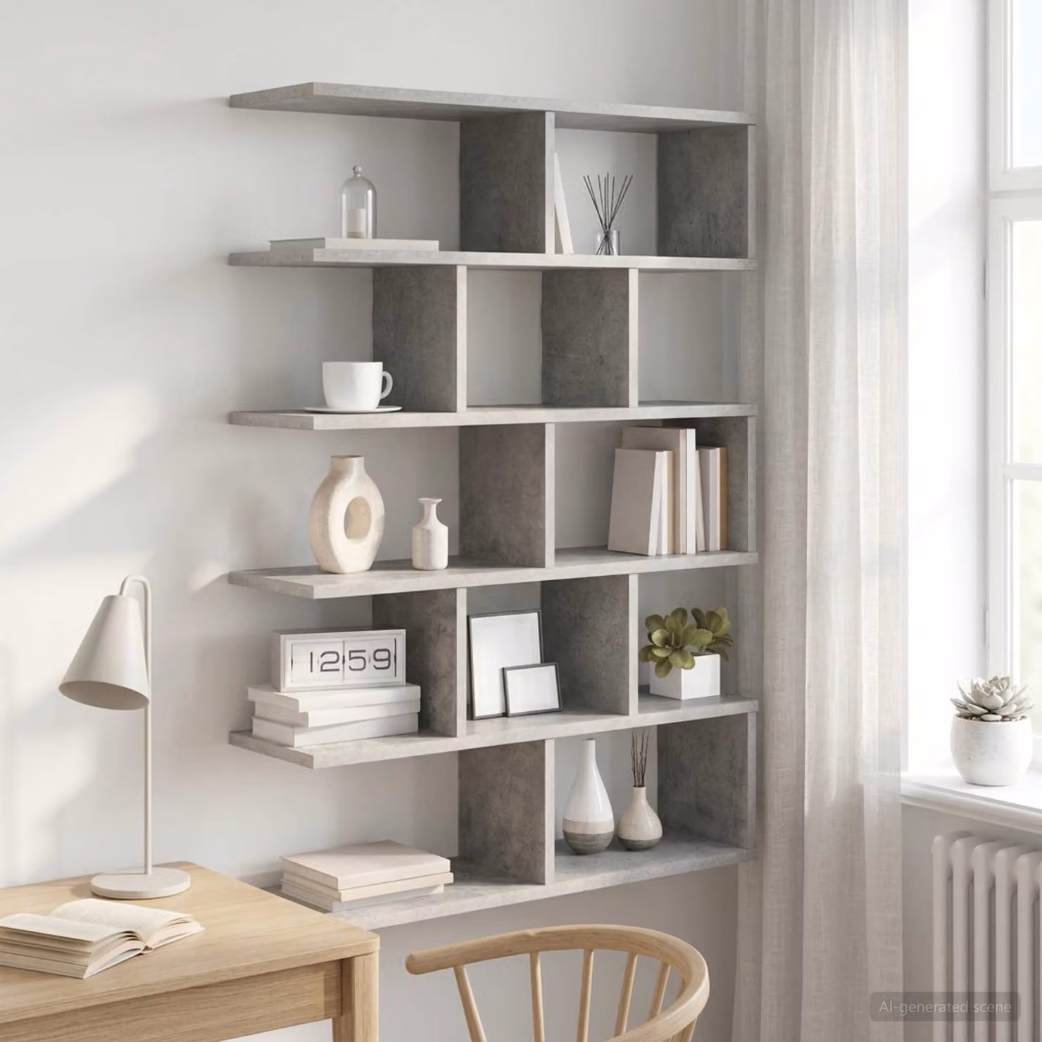Scaffale da parete moderno vidaXL in MDF Grigio, L: 70 cm, P: 20 cm, H: 100 cm