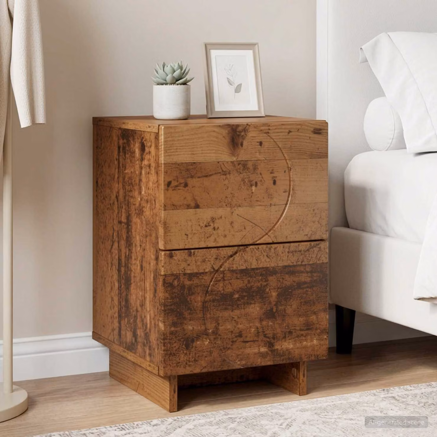 Armadio da notte vidaXL in legno color marrone antico L: 33,5 cm, P: 34,5 cm, H: 50 cm