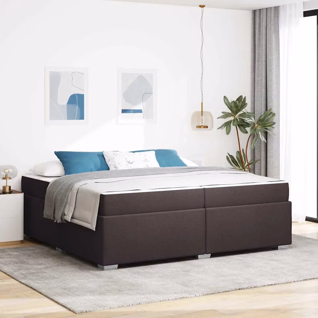 Struttura del letto moderna vidaXL in tessuto marrone con legno ingegnerizzato L/P: 200 x 200 cm – 1