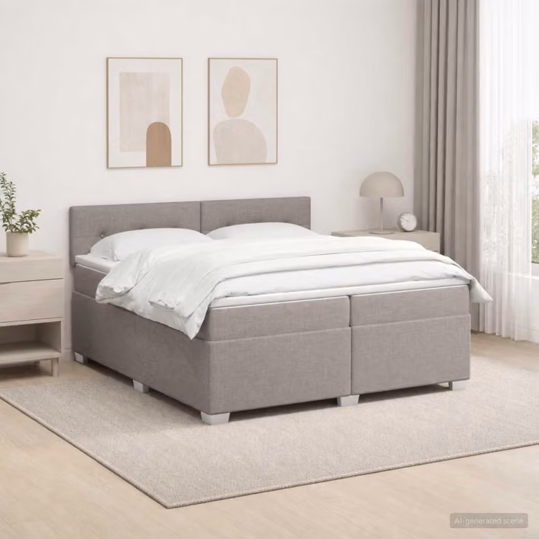 Maison Exclusive - Letto boxspring con materasso Taupe 200 x 200 cm Tessuto