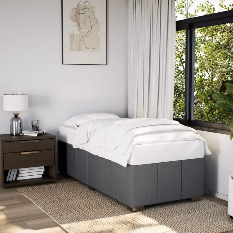 Giroletto senza materasso vidaXL in tessuto grigio con doghe in legno L 80 cm x P 200 cm