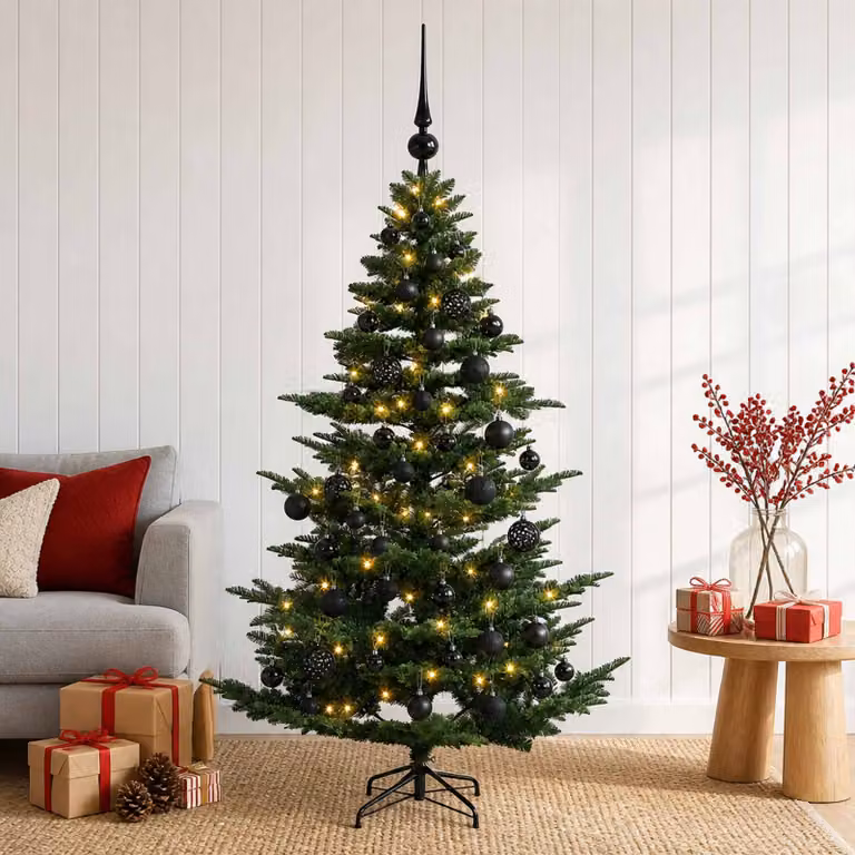 vidaXL Albero di Natale artificiale con palline 120 cm 150 LED