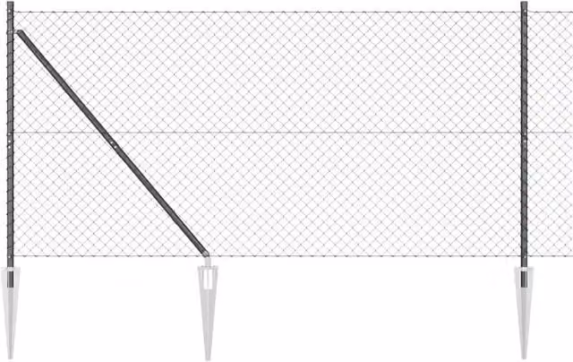Pannello per recinzione in acciaio e PVC grigio con rete 40 x 40 mm, dimensioni 10 x 1,2 m