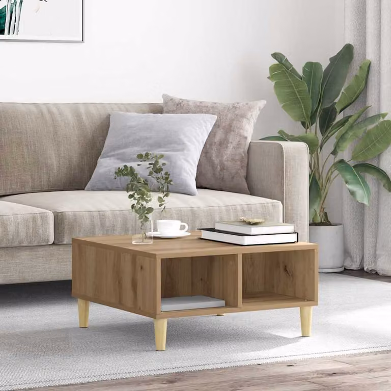 vidaXL Tavolino da Salotto Moderno Quadrato in Legno Marrone L/P/H: 60 x 60 x 30 cm