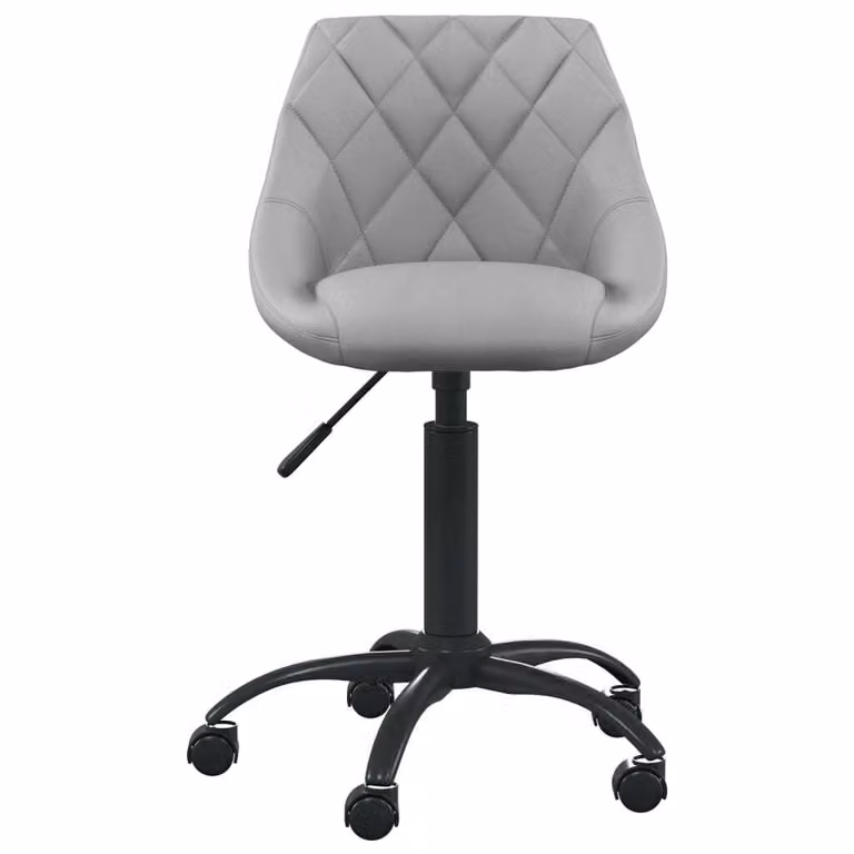 Sedia da Ufficio Grigio Chiaro in Velluto