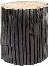 Tavolino rotondo GUADALUPE Bizzotto in legno nero opaco, Diametro: 35 cm