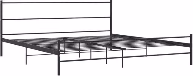 Letto matrimoniale moderno Design In con struttura in metallo nero e doghe fisse L/P/H: 180 x 200 cm