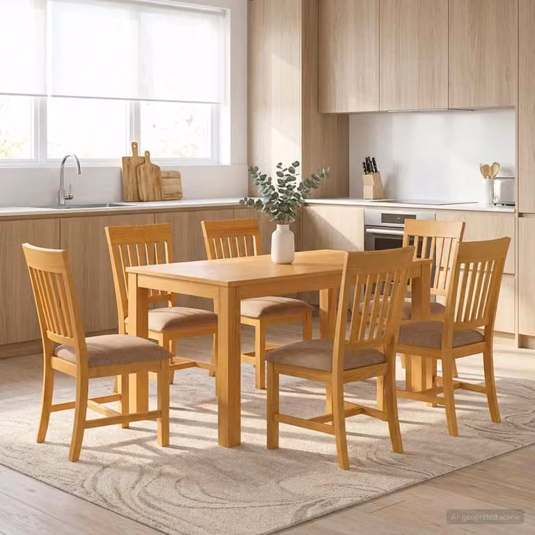 Set da pranzo moderno vidaXL in legno di quercia composto da 7 pezzi, colore grigio e marrone