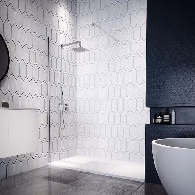 Walk-in 140 cm vetro 8mm anticalcare trasparente h200 | Itaca