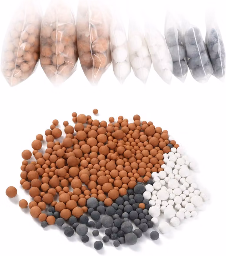 Sfere minerali – Confezioni di pietre bioattive di ricambio – Filtro anticalcare per soffione della doccia – Sfere per bilanciare il pH – Set di ricambio per filtro a ioni per doccetta – Rimuove il cloro