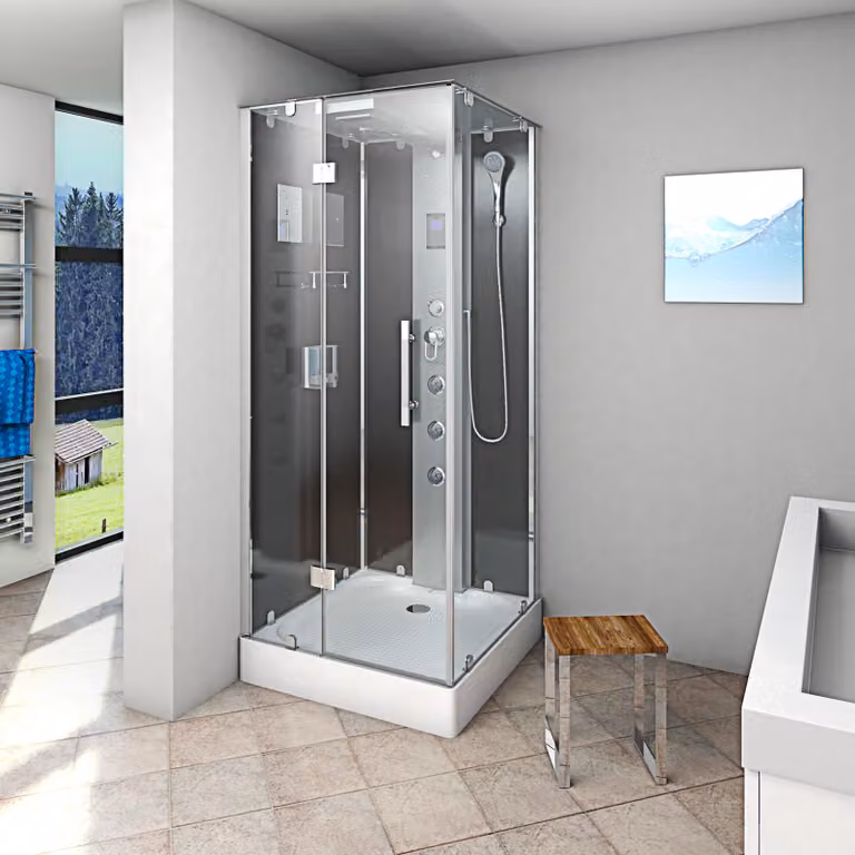 Cabina doccia completa d38-13l0 Cabina doccia prefabbricata 90x90 cm