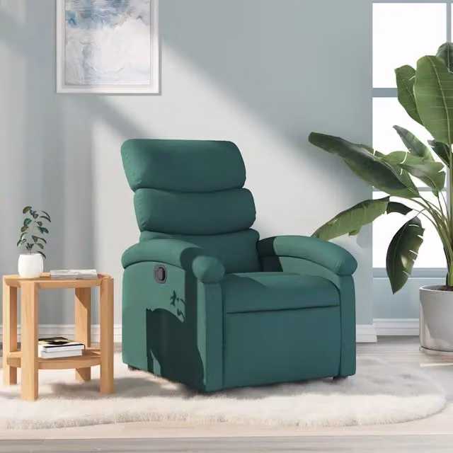 Divano Sedia-Poltrona Reclinabile in Tessuto Verde Scuro 949541