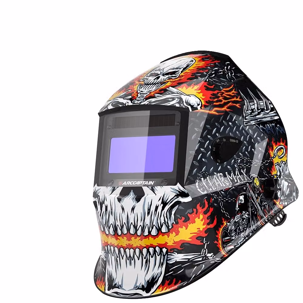 Casco da saldatura, alimentato a energia solare, con oscuramento automatico, eccezionale chiarezza ottica, stile adesivo C