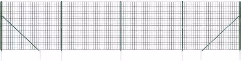 Recinzione Metallica con Picchetti Ancoraggio Verde 1,4x10 m