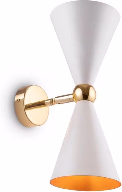 Lampada da parete moderna Vesper GIORDANOSHOP in metallo bianco e oro regolabile