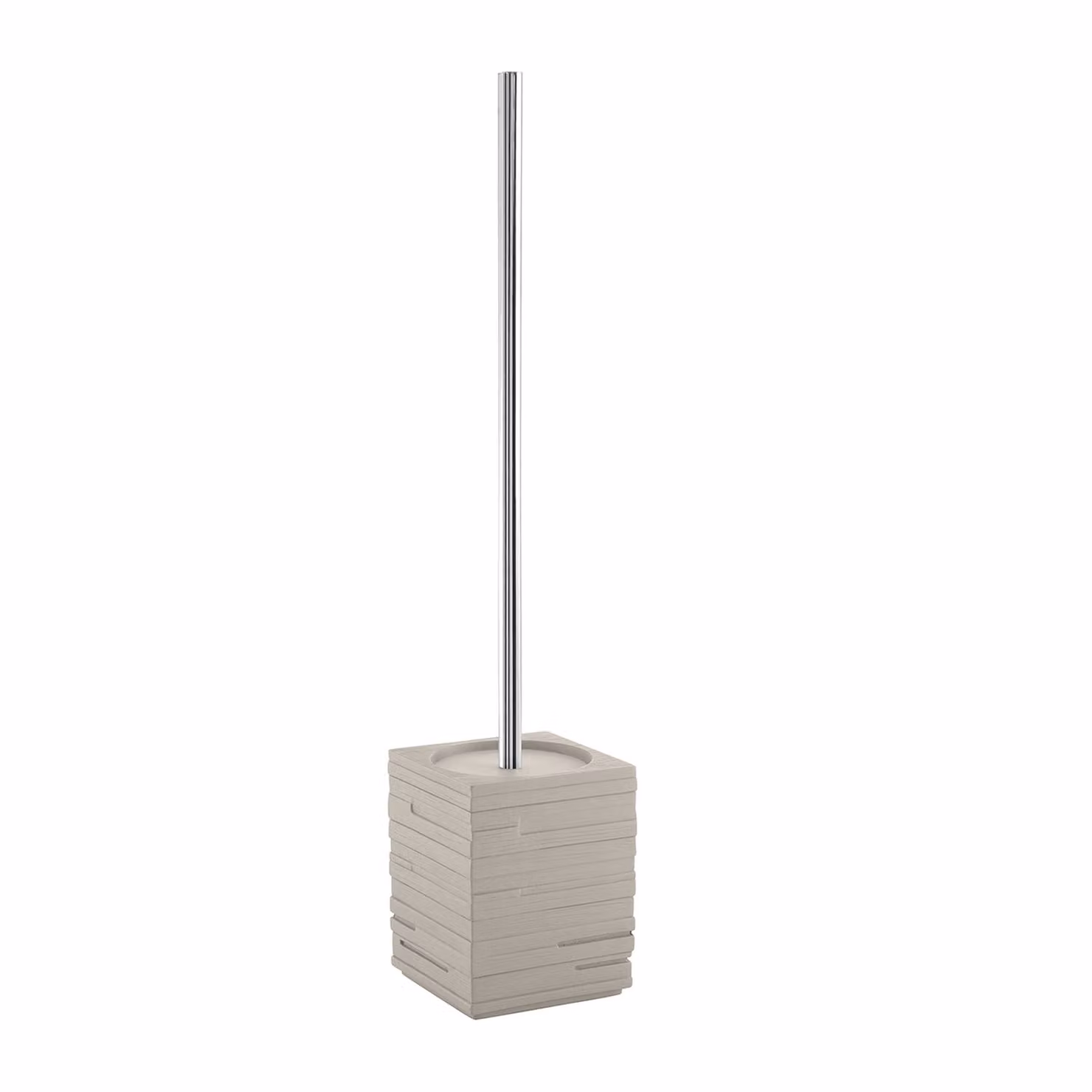 Scopino con ciuffo in setole d'appoggio in resina QU33 Gedy serie QUADROTTO Tortora Chiaro