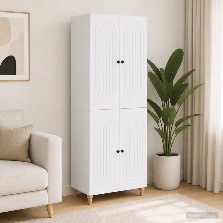 Set di 2 armadi moderni vidaXL in legno MDF bianco opaco per camera da letto o soggiorno L/P/H: 90 x 45,97 x 66 cm