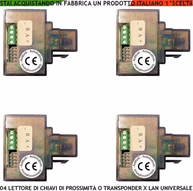 Lettore di Chiavi di Prossimità RFID Securvera con 4 Inseritori RJ45 per Presa LAN Modulo 501-3 Universale Colori Verde, Giallo, Rosso e Blu – 1