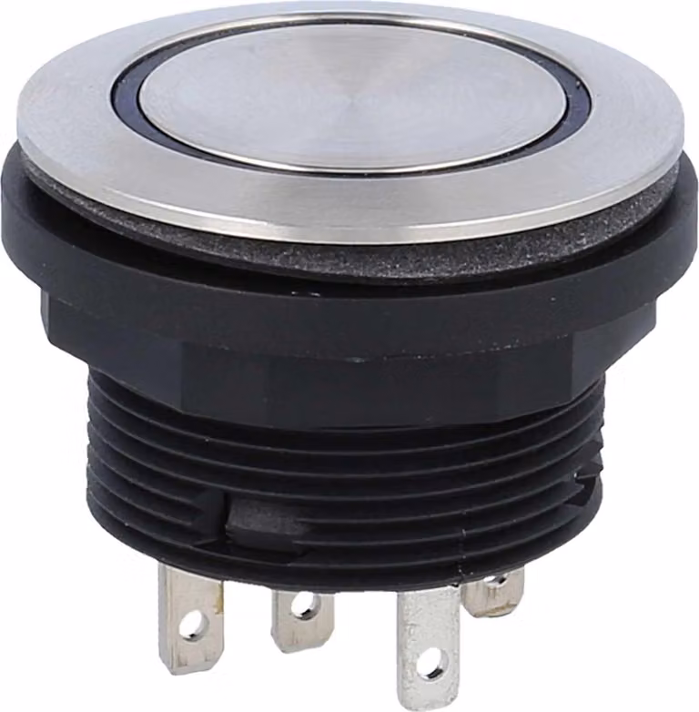 Georg Schlegel Pulsante con illuminazione ad anello tattile, illuminabile 1W, rotondo, connettore piatto SHORTRON 2,8 mm x 0,8 mm - 1