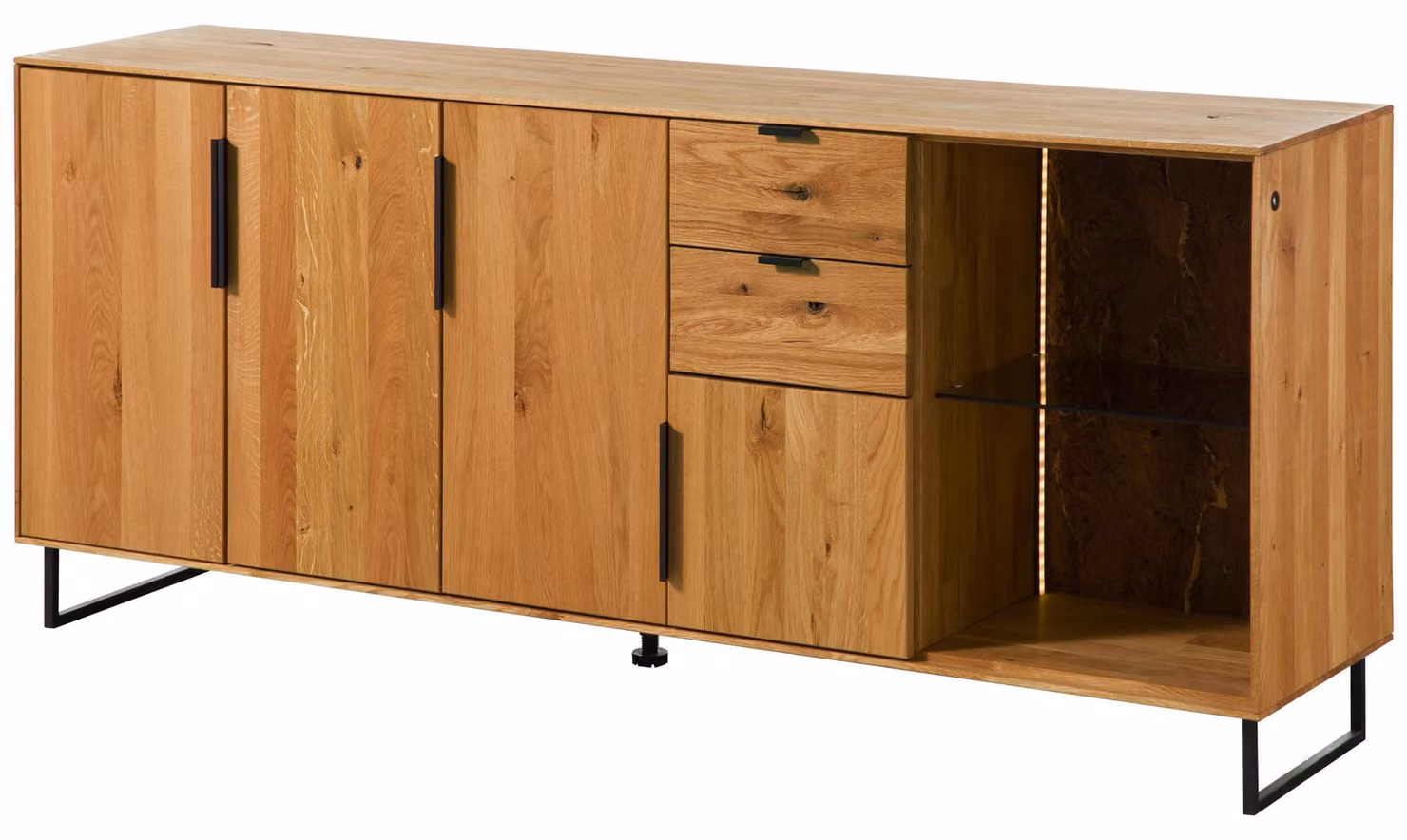 MASSIVMOEBEL24 | Credenza in legno di quercia selvatica 180x43x79 oliato naturale LINDAU #09
