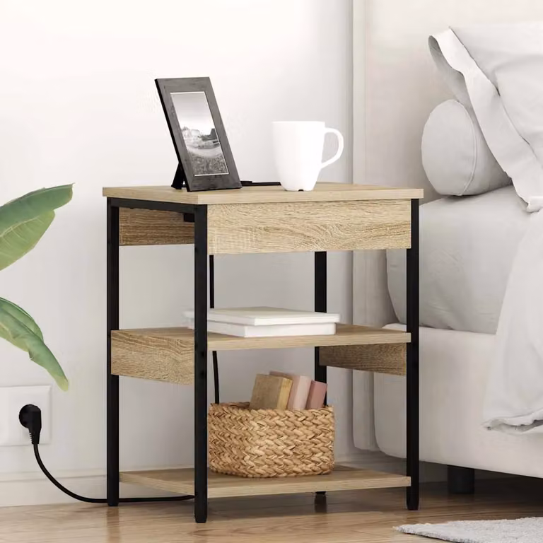 Armadio da notte vidaXL in stile rustico color marrone, L 41 cm x P 31 cm x H 51 cm
