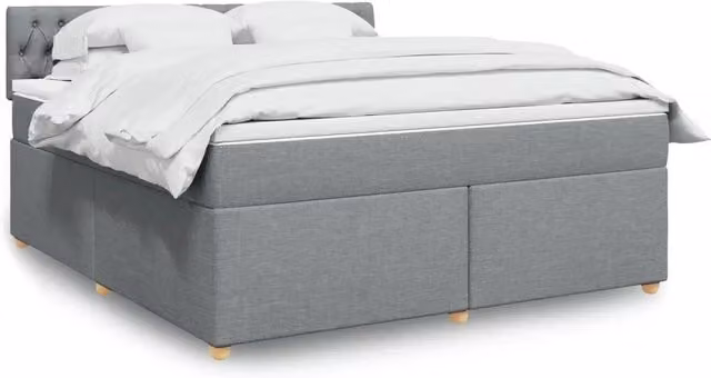 Giroletto a Molle con Materasso Grigio Chiaro180x200 cm Tessuto 3289066