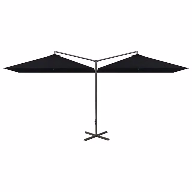 Ombrello | Parasolne Doppio con Palo in Acciaio Nero 600x300 cm