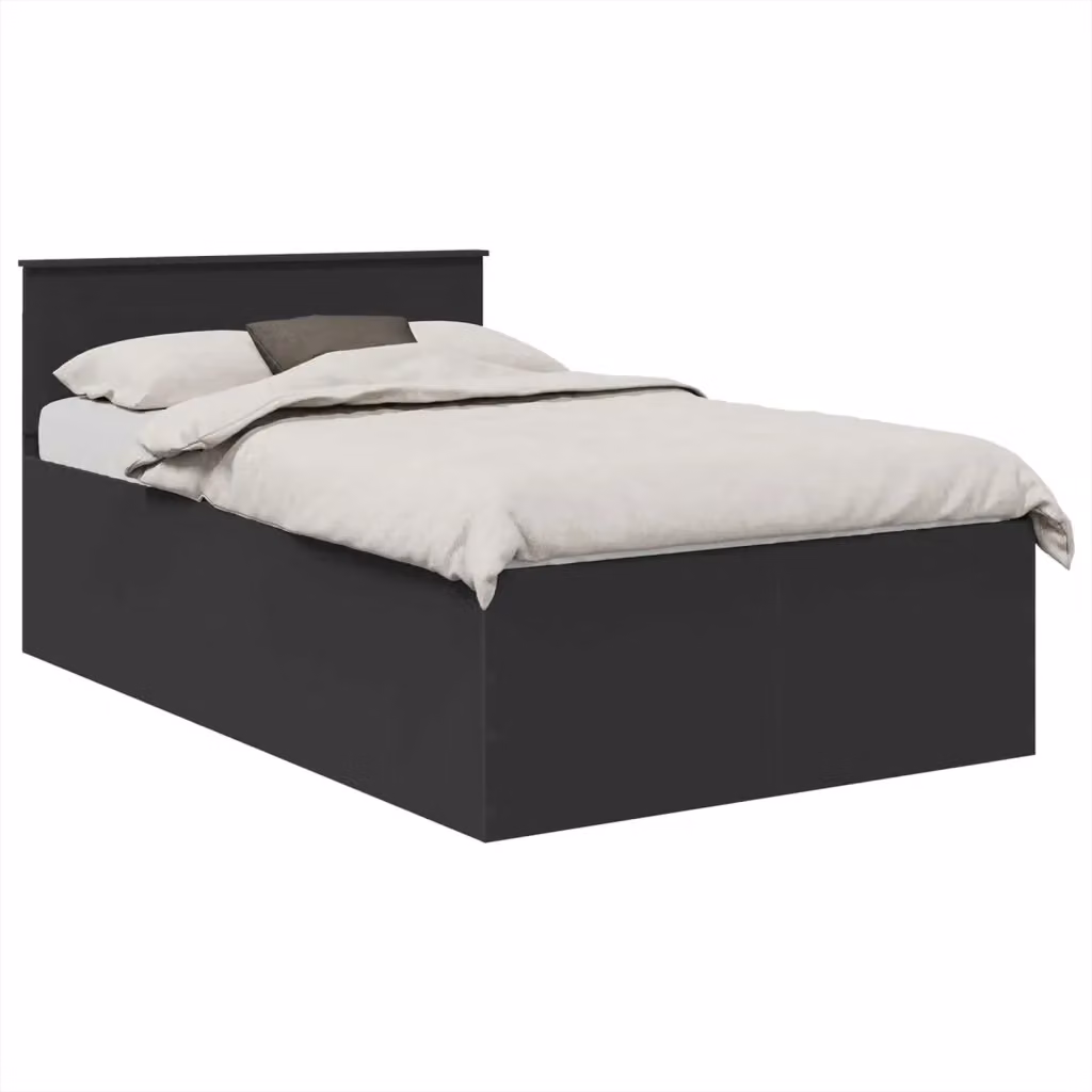 Struttura del letto moderna vidaXL in legno ingegnerizzato nero L 120 cm x P 200 cm, H 90 cm – 2