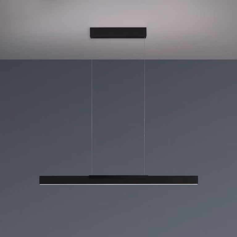 BOPP Lampada LED a sospensione Bopp Nano 2.0, lunghezza 100 cm, nera, metallo dimmerabile, Nero, Soggiorno / Sala da pranzo, Alluminio, Moderno
