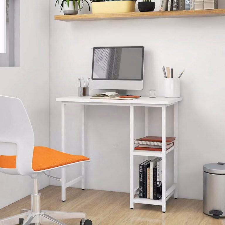 Scrivania per computer vidaXL bianca in MDF e metallo L: 80 cm, P: 40 cm, H: 72 cm