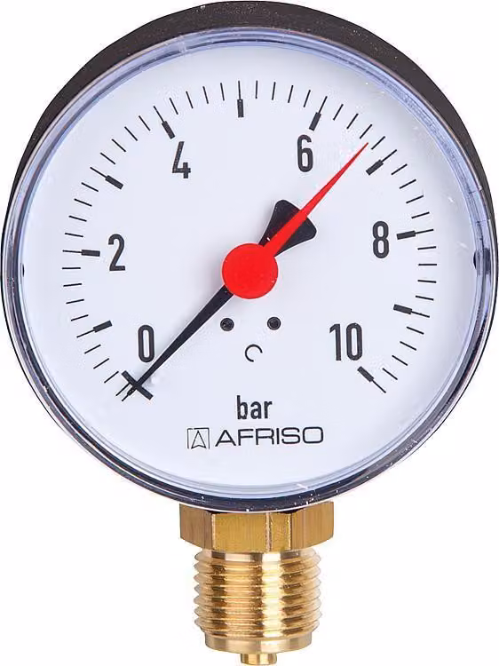 Manometro a tubo bourdon RF 80 0/16bar G1/2B rad Kl.2,5