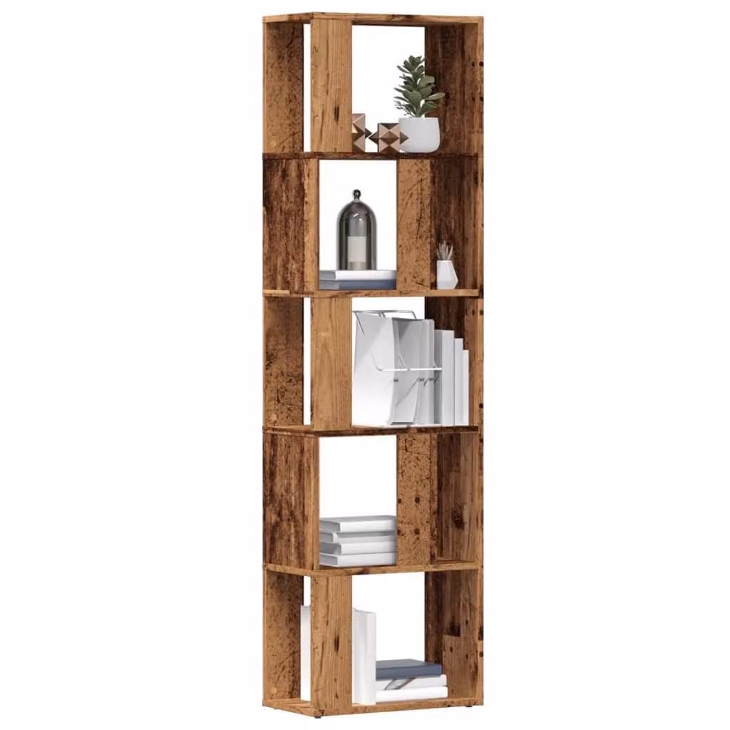 Libreria vidaXL in legno marrone classico con design a parete L/P/H: 45 x 24 x 159 cm