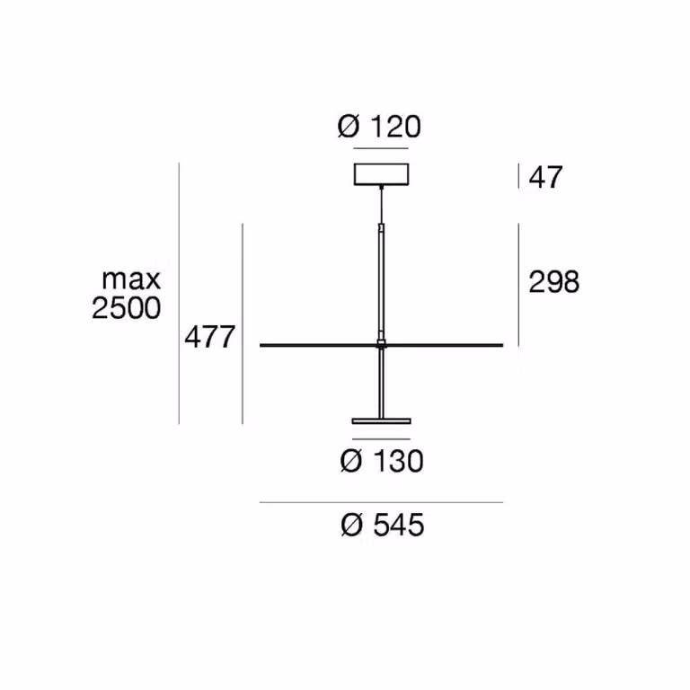 Linea Light Lampada LED a sospensione Stilo_P, bianca, Ø 55 cm, IP40 dimmerabile, Bianco / Opale, Soggiorno / Sala da pranzo, Alluminio, Moderno