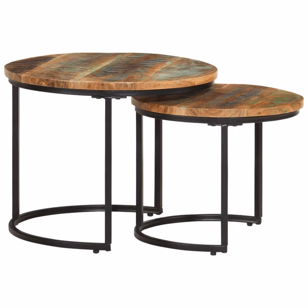 The Living Store Set tavoli 2 pz. Legno massiccio di recupero