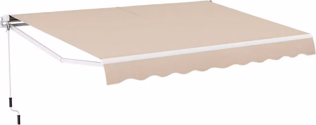 Tenda da sole a caduta inclinabile da esterno, Tendalino a scomparsa con manovella 4x2,5m Beige-Tende parasole