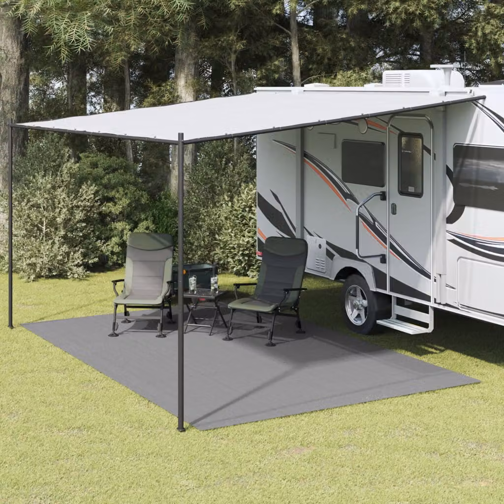 Tappeto da tenda vidaXL antracite, resistente ai raggi UV e antiscivolo, L: 5 m x P: 3 m
